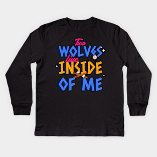 Wolf Howling T-Shirt Kids Long Sleeve T-Shirt